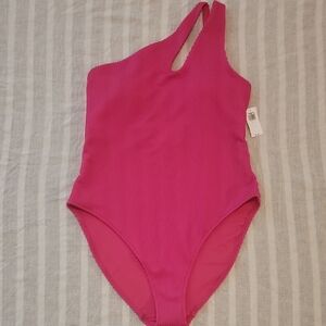 Old Navy Pink One-Shoulder One Piece Swimsuit